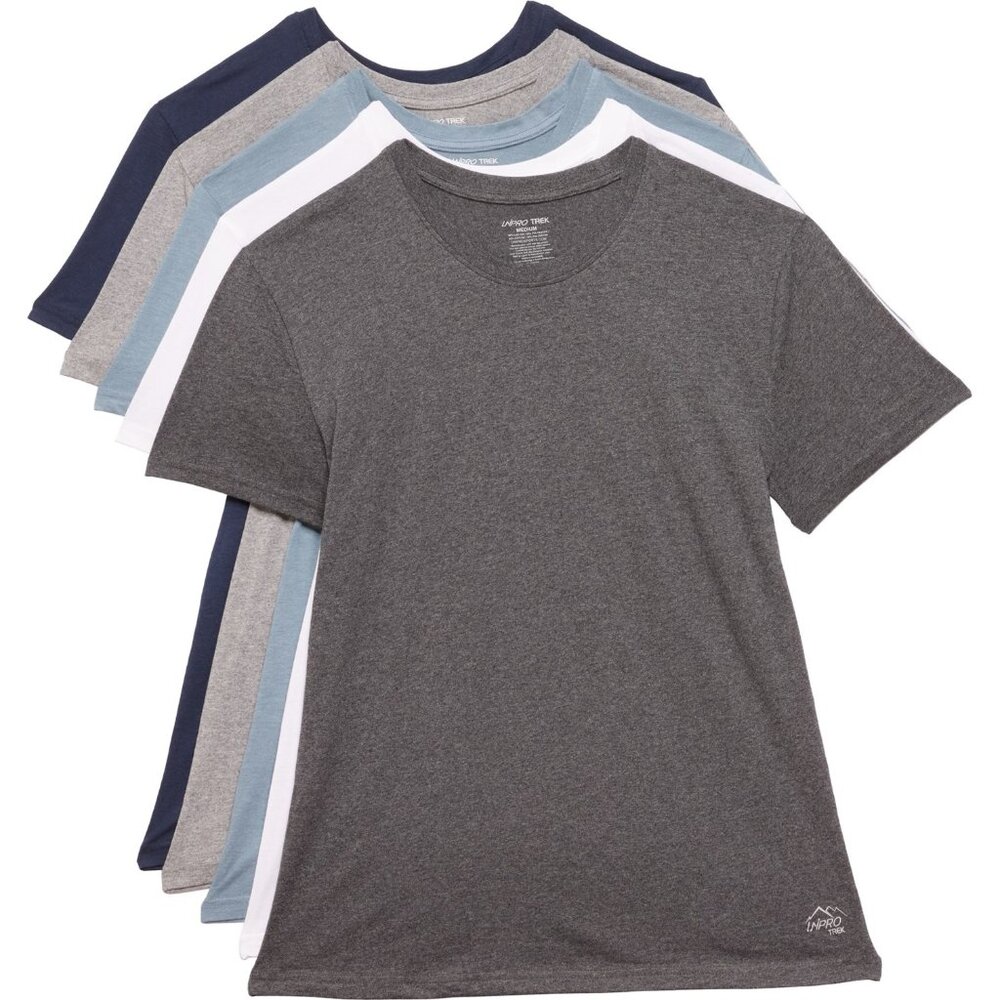 UNIPRO TREK men's 5-Pack Cotton-Blend Jersey Undershirts Short Sleeve NWT